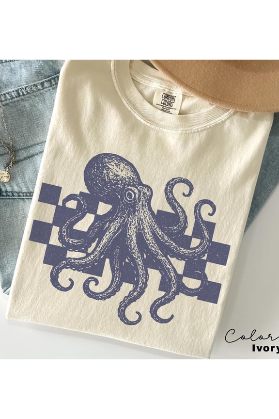 Octopus Shirt, 90S Vintage Style Tshirt, Retro Y2K Ocean Shirt, Scuba Diver Gift, Ocean Animal Lover, Retro Ocean Animal Tee, All Size S-5Xl