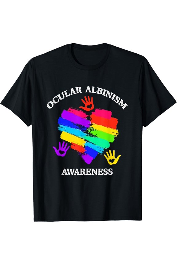 Ocular Albinism Awareness Wear Rainbow T-Shirt All Size S-5Xl