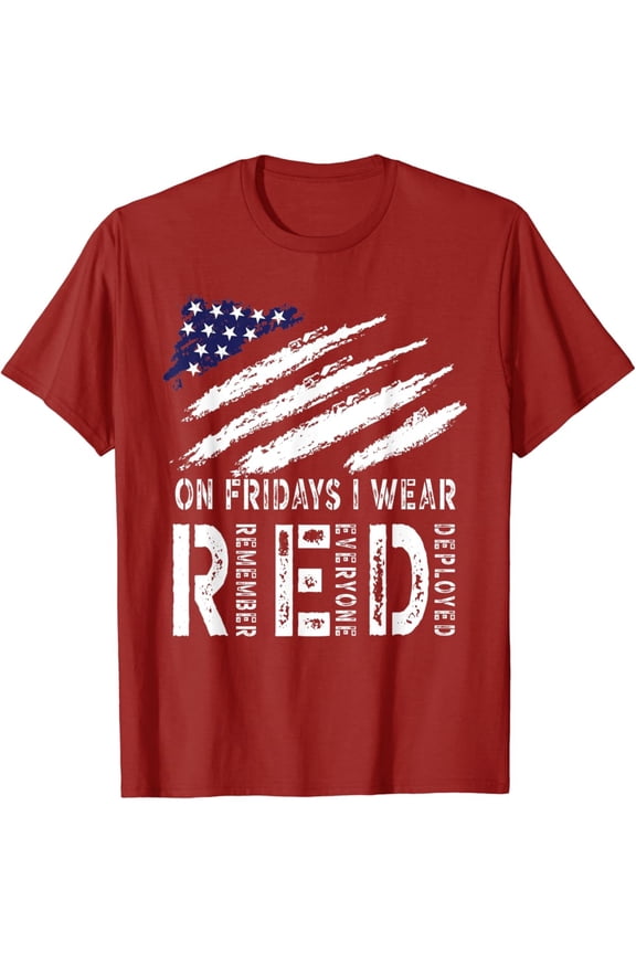 On Fridays I Wear Red Usa Support American Troops T-Shirt All Size S-5XL