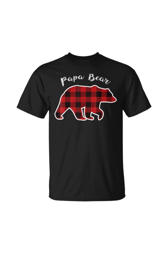Papa Bear Men Red Plaid Pajama Family Dad Unisex T Shirt Gift For Him/Her