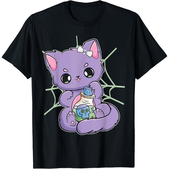 Simple Fit Pastel Goth Cat With Magic Potion For Witchy Academia T-Shirt