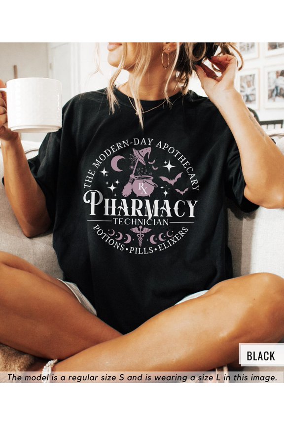 Simple Fit Pharmacy Tech Shirt, Pharmacy Tech Tshirt, Pharmacy Witch Tee, Apothecary Tshirt, Cpht Shirt, All Size S-5XL
