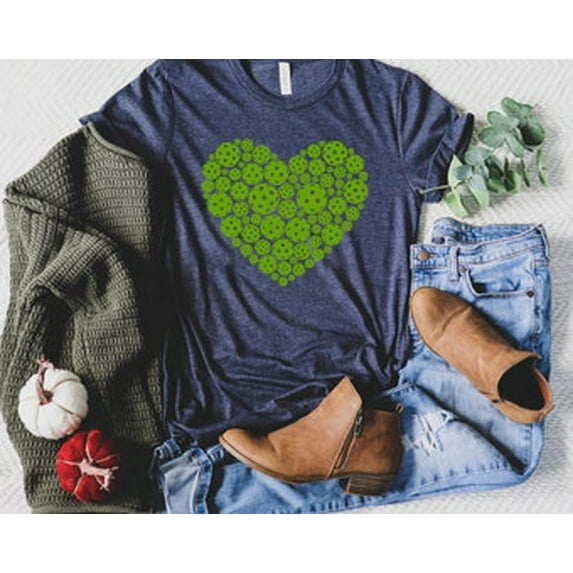 Simple Fit Pickleball Heart Shirt,Pickleball Gifts,Love Pickleball Shirts,Pickleball Team Tee, Sports Mom Tshirt, Player Women Pickleball Lover Apparel