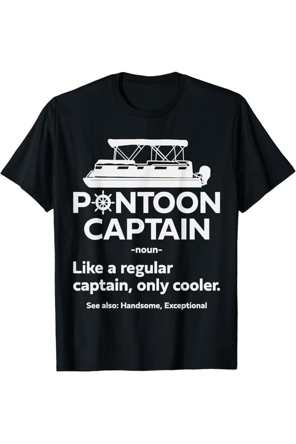Pontoon Boat Captain Dad Sailing & Boating Lake Mens T-Shirt All Size S-5XL
