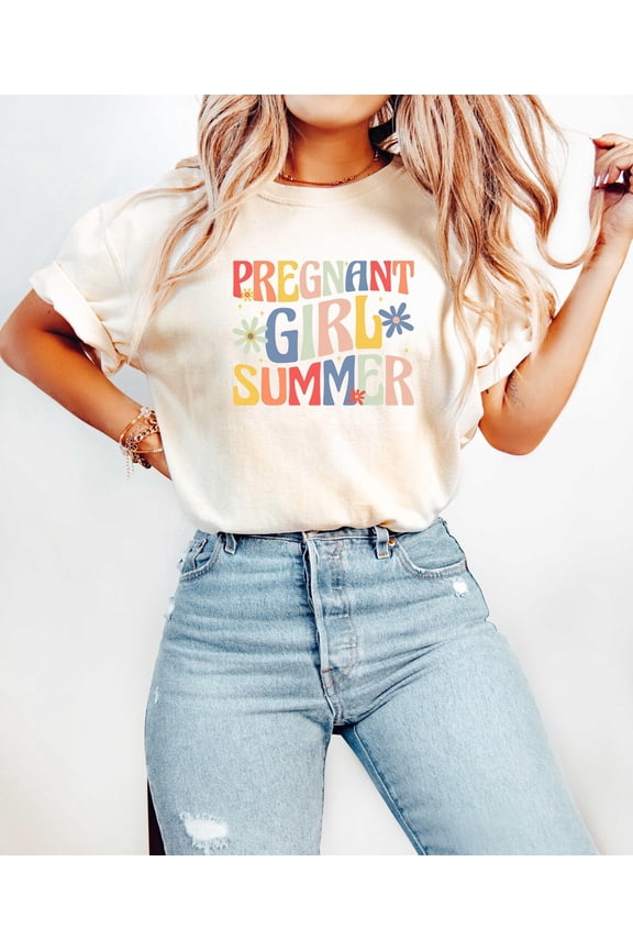 Pregnant Girl Summer T Shirt, Summer Pregnancy T-Shirt, Women Pregnant , Mommy To Be Shirt, Vacation Maternity Shirt