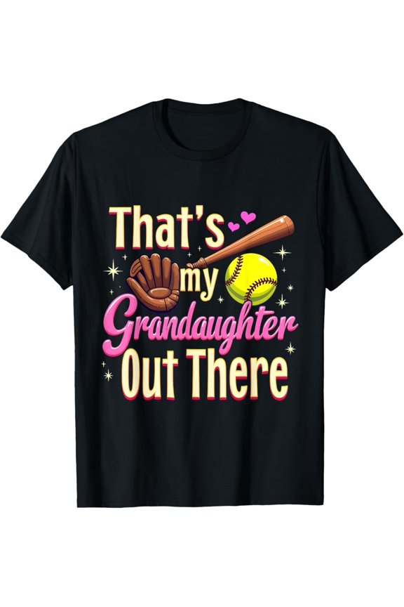 Proud Softball Grandma Cute Granddaughter Support Apparel T-Shirt All Size S-5Xl