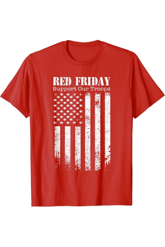 Red Friday Support Our Troops Military Memorial Day T-Shirt All Size S-5XL