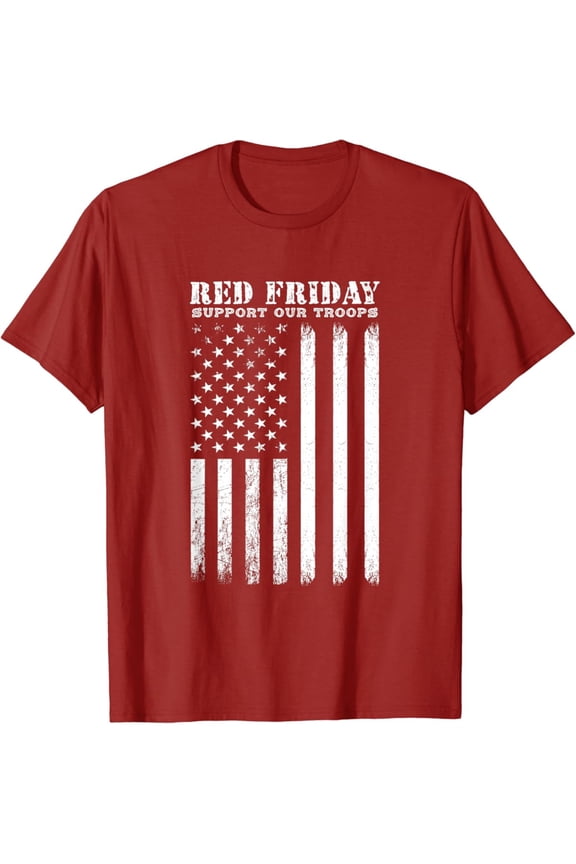 Red Friday Support Our Troops Military Memorial Day T-Shirt All Size S-5XL