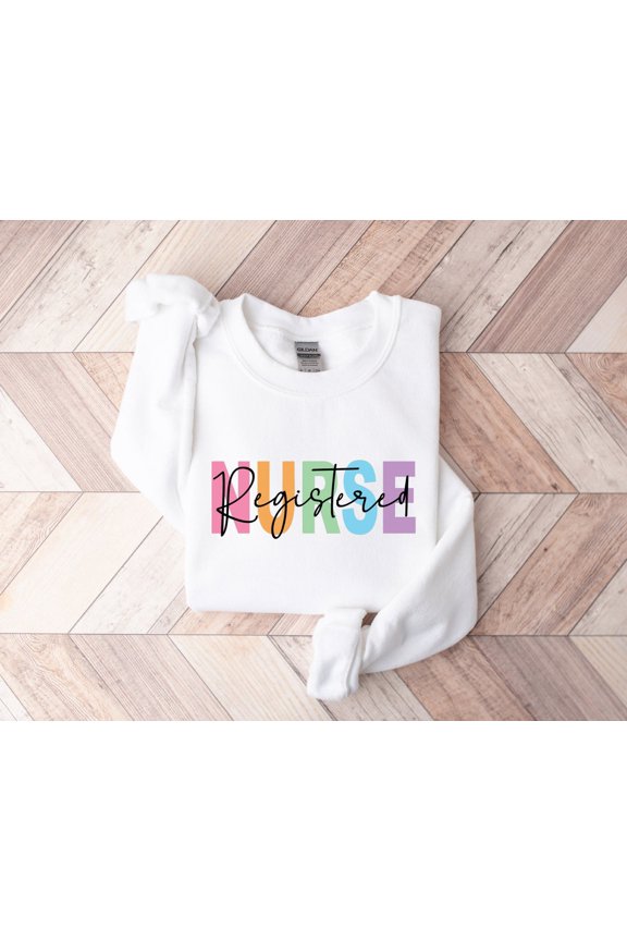 Registered Nurse Sweatshirt: RN Colorful Text Sweater All Size S-5XL