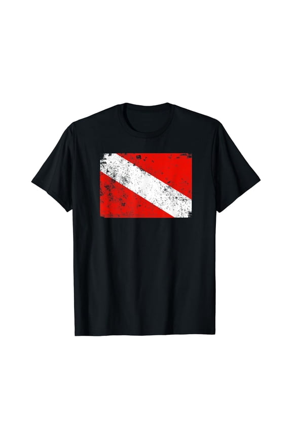 Retro Diver Down Flag Vintage Style Scuba T-Shirt All Size S-5XL