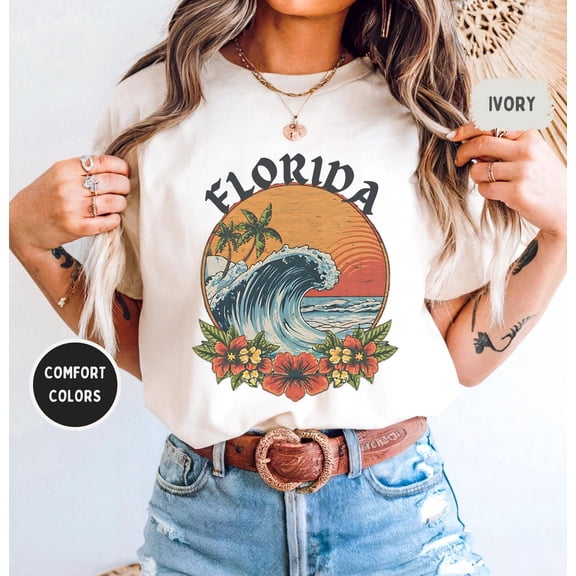 Simple Fit Retro Florida Shirt, Vintage Graphic Tee, Florida Souvenir Tee, Beach Vacation Shirt, Sunshine State Tee, Florida Retro Tee, All Size S-5Xl