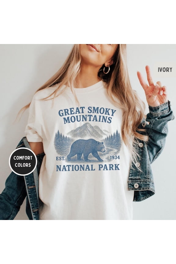 Retro Great Smoky Mountains National Park T-Shirt, Tee, Unisex Mountain Graphic Shirt, Vintage Style Top, Nature Lover Gift All Size S-5Xl