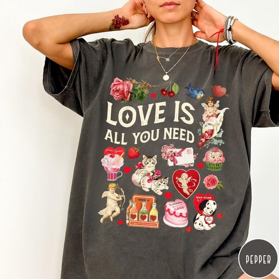 Simple Fit Retro Love'S T-Shirt, Vintage Love'S Shirt, Love Is All You Need, Womens Love'S Tshirt, Trendy Love Tee