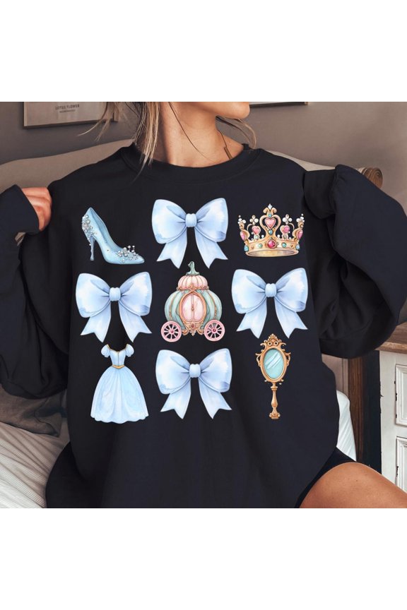 Retro Princess Magical Castle Bow , Coquette Princess Castle , Princess , Coquette Mirror Castle, Boho Preppy , Princess Bow Gift For Him/Her Sweatshirt