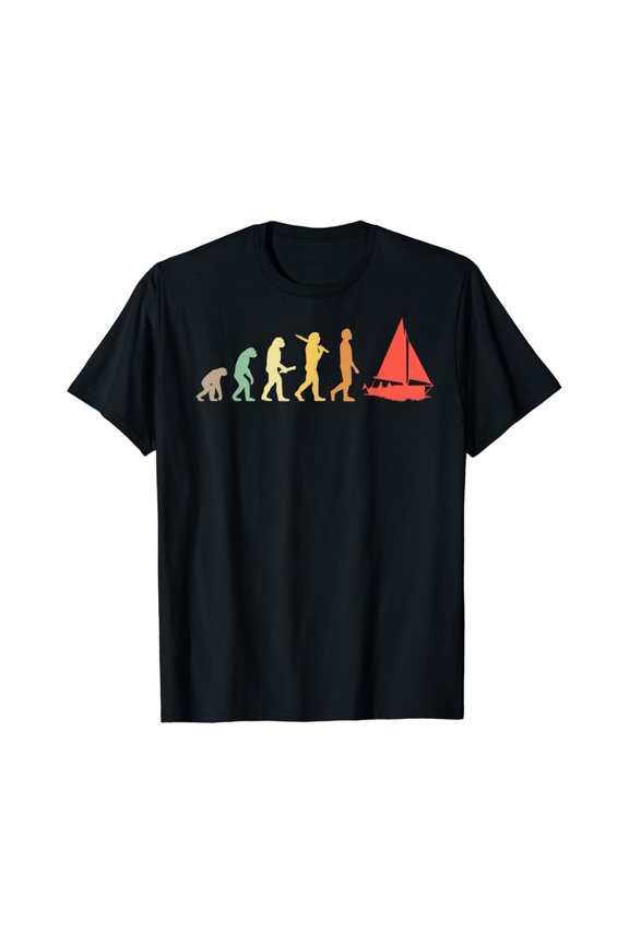 Retro Sailing Evolution Gift For Sailors & Skippers T-Shirt All Size S-5XL