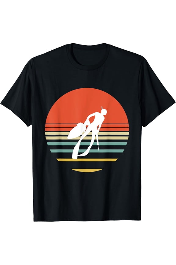 Retro Spearfishing Spearfisher Diving Fishing Scuba Diver T-Shirt All Size S-5XL