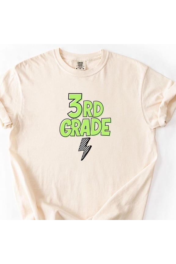 Retro Third Grade Teacher Shirt, Back To School 3Rd Grade Tee, Teacher Appreciation Gift, Teacher Group, Neon Checkered Shirt All Size S-5Xl