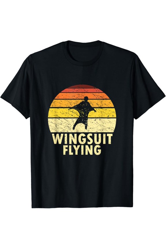 Retro Wingsuit Flying Shirt Wingsuiting Glider Parachuting T-Shirt All Size S-5XL