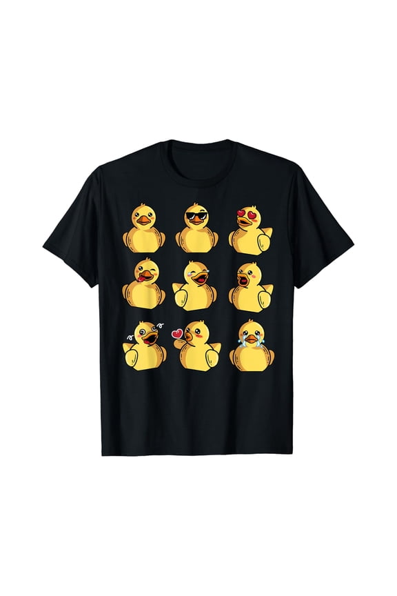 Rubber Ducky Emojis Shirt | Cool Duck Bath Toy T-Shirt Gift