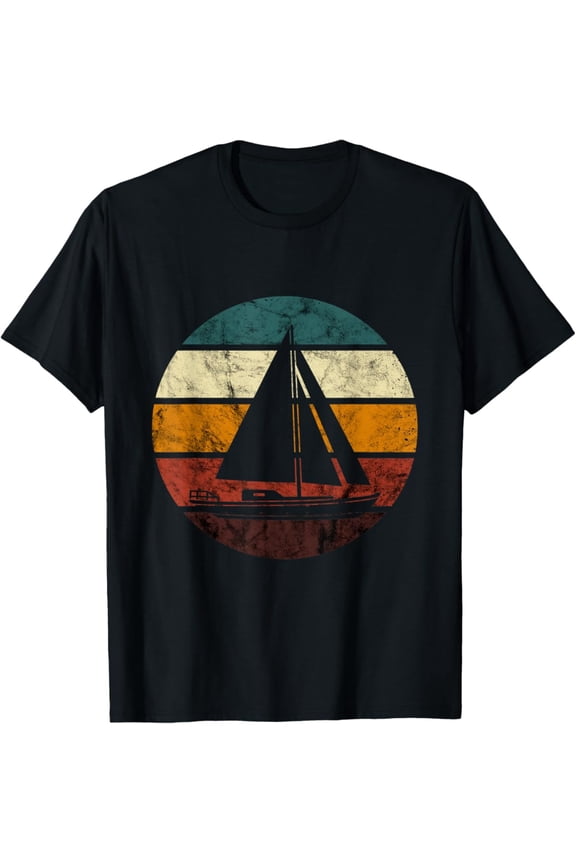 Sailboat Sailing Retro Vintage Sail Boat Sailor Boating T-Shirt All Size S-5XL