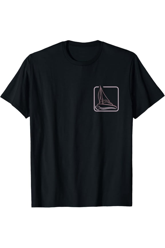 Sailing Logo Symbol Square Sailboat Ship Captain Crew Logo T-Shirt All Size S-5XL