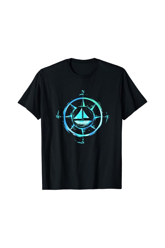 Sailor Gift For Sail Boat Captain Sailing Skipper Compass T-Shirt All Size S-5XL