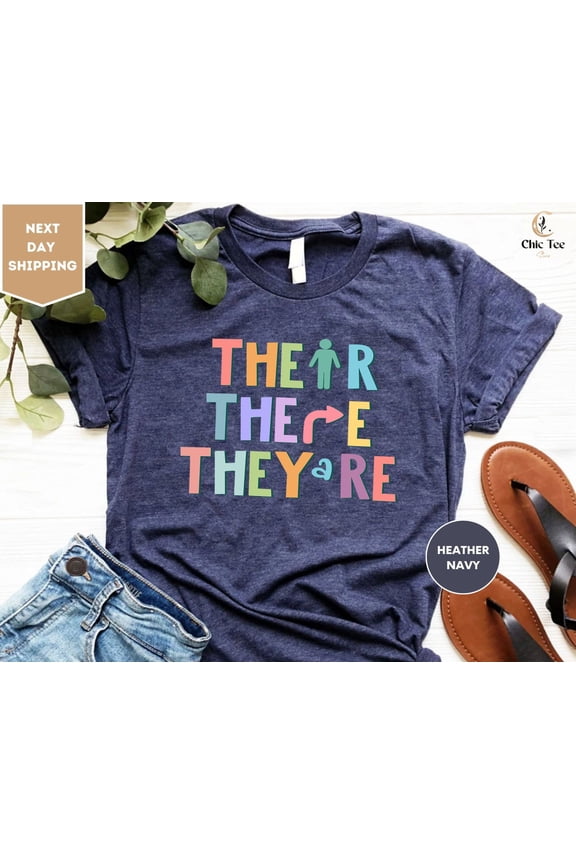 Their There They're Shirt, English Literary T-shirt, Grammar Shirt, English Teacher Punctuation Shirt, Reading Teacher, Teacher Gift All Size S-5XL