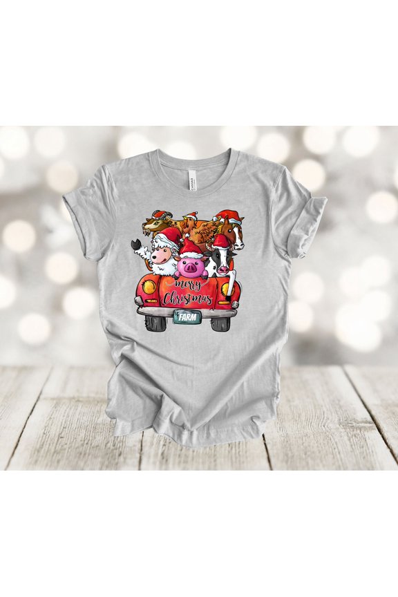 Shirt, Farm Truck Full Of Animals, Farm Animals, Farm Truck, Soft Unisex Tee, Plus Size Available All Size S-5XL