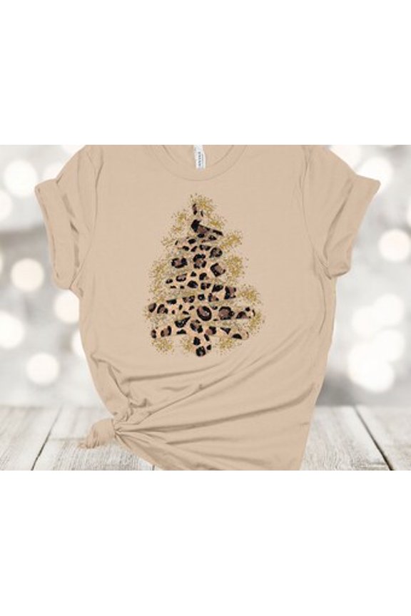 Shirt, Leopard Print Tree, Leopard Tree, Simple Tree, Unisex Tee, Plus Size Available All Size S-5XL