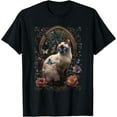 thumbnail image 1 of Simple Fit Siamese Cat Flower Design T-Shirt, 1 of 5