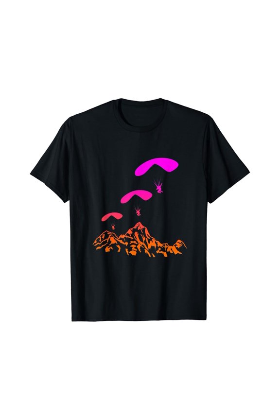 Sky Nature Mountains Snow Paragliding T-Shirt All Size S-5XL