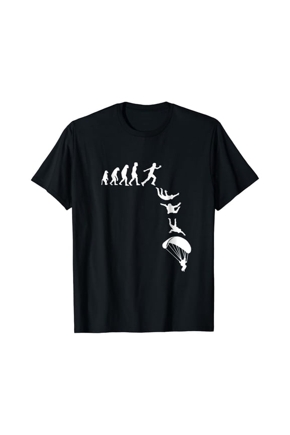 Skydiving Evolution T-Shirt Skydiver Parachuting Paragliding All Size S-5XL