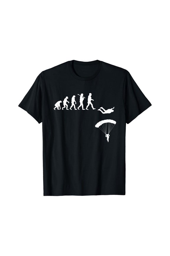 Skydiving Evolution T-Shirt - Skydiver Parachuting Tee Shirt All Size S-5XL