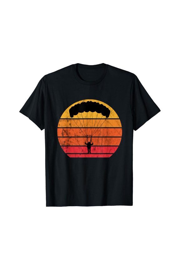 Skydiving Retro Vintage Sunset Skydiver Parachuting Skydive T-Shirt All Size S-5XL