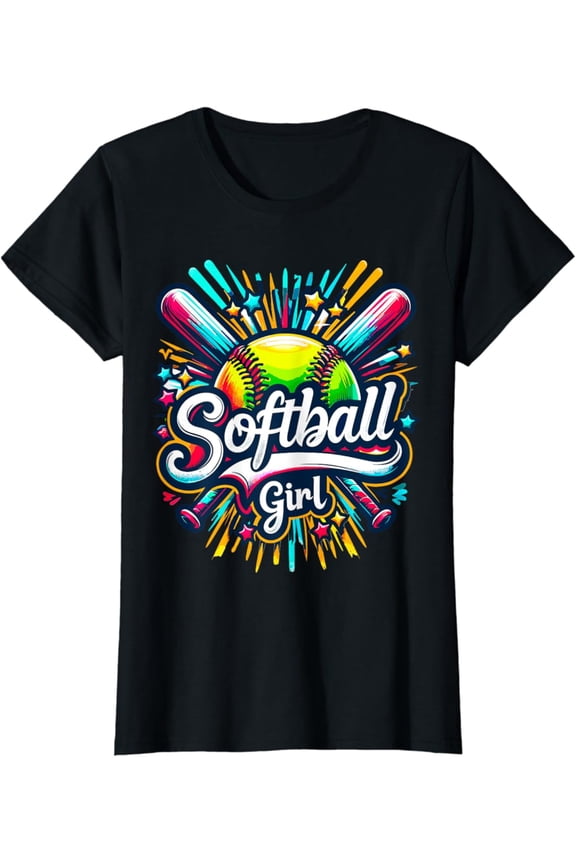 Softball Player Fan Girl Softball T-Shirt All Size S-5Xl