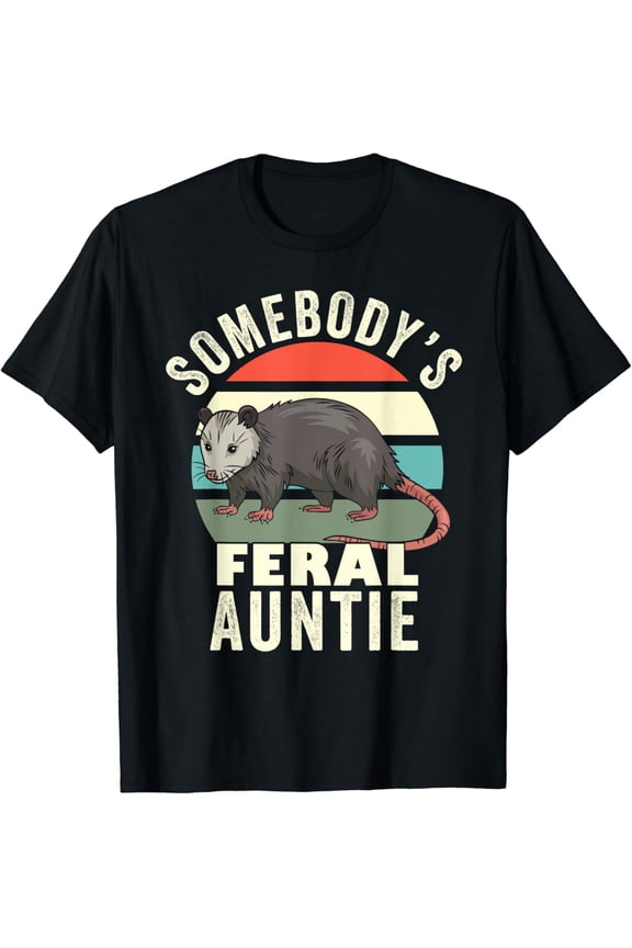 Somebody'S Feral Auntie Retro Feral Cat Aunt Animal Cat Mom T-Shirt