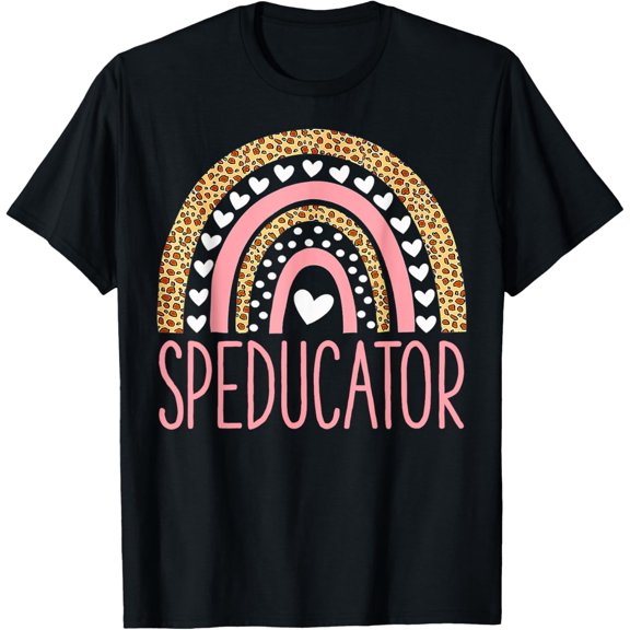 Simple Fit Speducator Special Education Teacher Heart Rainbow Men Women T-Shirt All Size S-5Xl