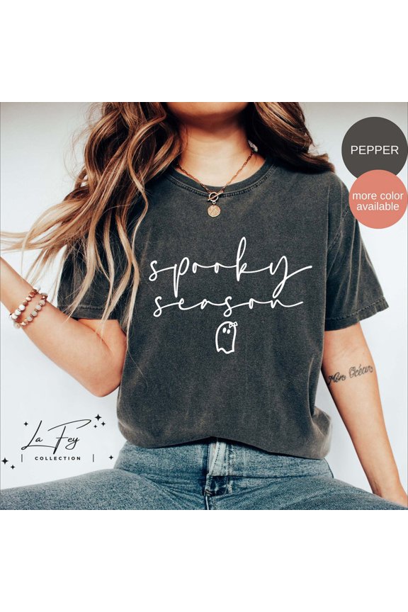 Simple Fit Spooky Season Shirt, T-Shirt, Spooky Fall Shirt, Spooky Ghost Shirt, Happy All Size S-5XL