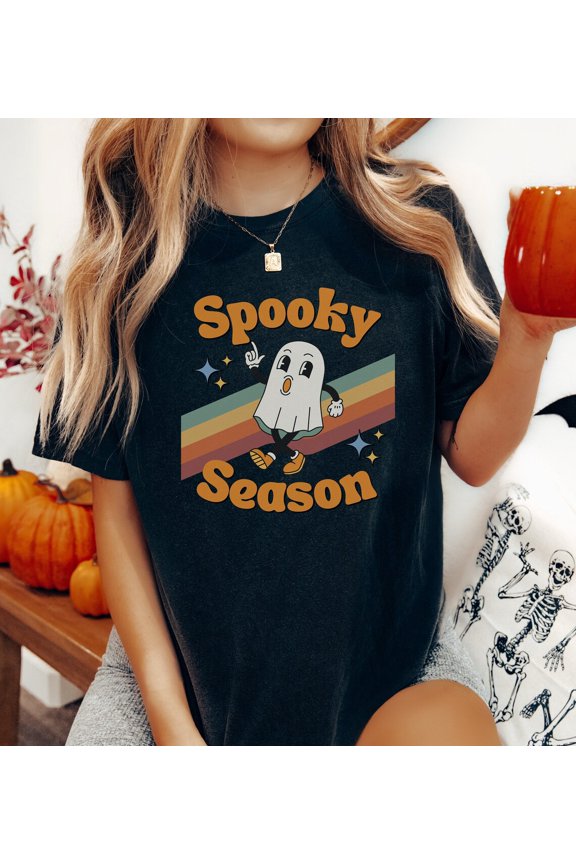 Spooky Season T-Shirt, Happy Holidays Shirt, Retro Ghost T-Shirt, Gift For Happy Holidays, Cute Happy Holidays, Ghost Fall Happy Holidays All Size S-5Xl
