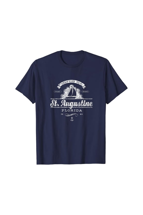 St. Augustine Fl Sailboat T-Shirt Vintage Nautical Tee All Size S-5XL