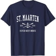 thumbnail image 1 of Simple Fit St. Maarten Vintage Crossed Oars & Boat Anchor Sports T-Shirt All Size S-5XL, 1 of 5