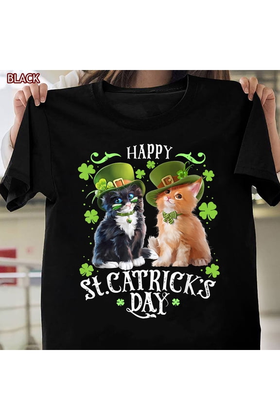 St Pat'S Paddy Patrick Day'S Happy St Cat Tricks Day Gift Unisex T-Shirt All Size S-5Xl