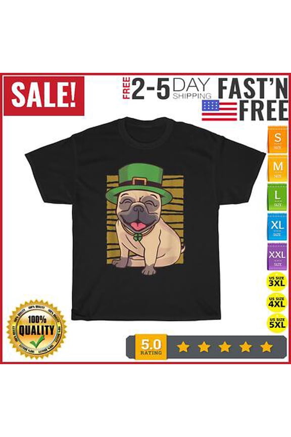 St Patricks Day Pug Dog Lover Vintage T Shirt Men Women Fashion 2023 All Size S-5XL