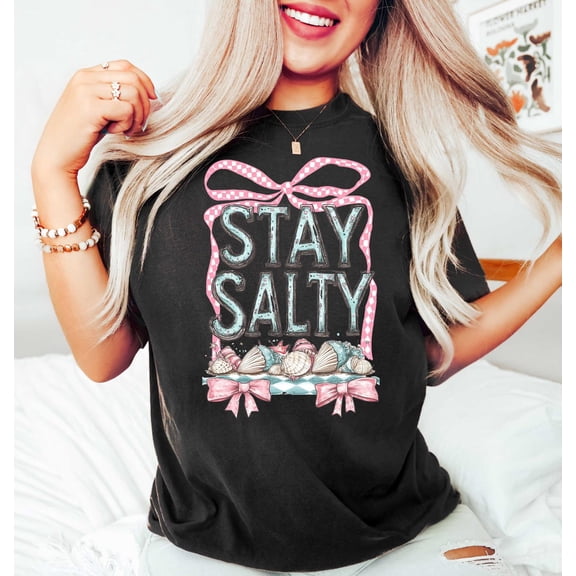 Simple Fit Stay Salty Shirt, Coquette Summer Tshirt, Summer Girl Tshirt, Summer Vibes Tshirt, This is Summer Season Shirt, Stay Salty Beach Tshirt