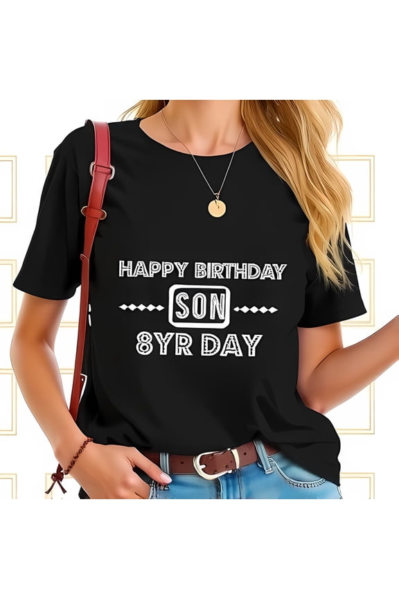 Stylish Cotton Short Sleeve T-Shirt For Boys - " Happy Birthday -All-Cotton All Size S-5Xl