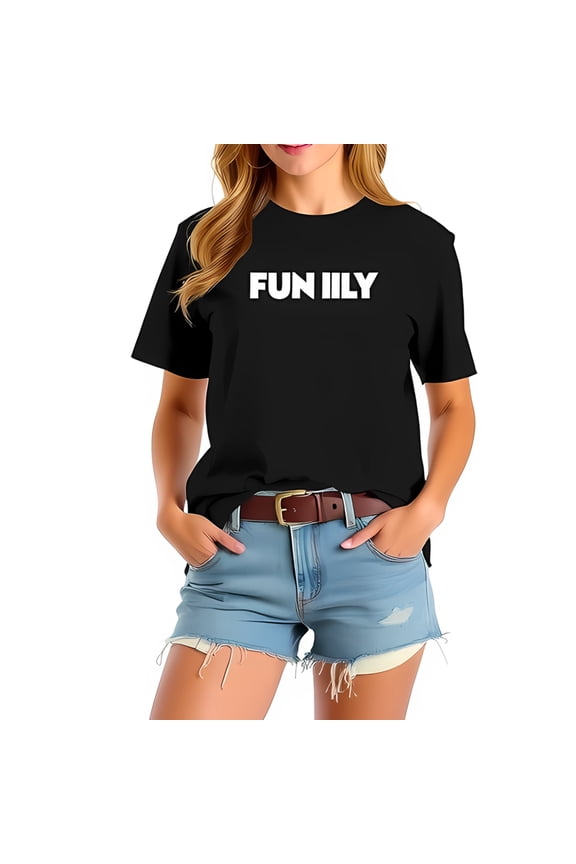 Stylish Unisex Cotton Short Sleeve T-Shirt With Bold 'Fun' Print -All-Cotton All Size S-5Xl