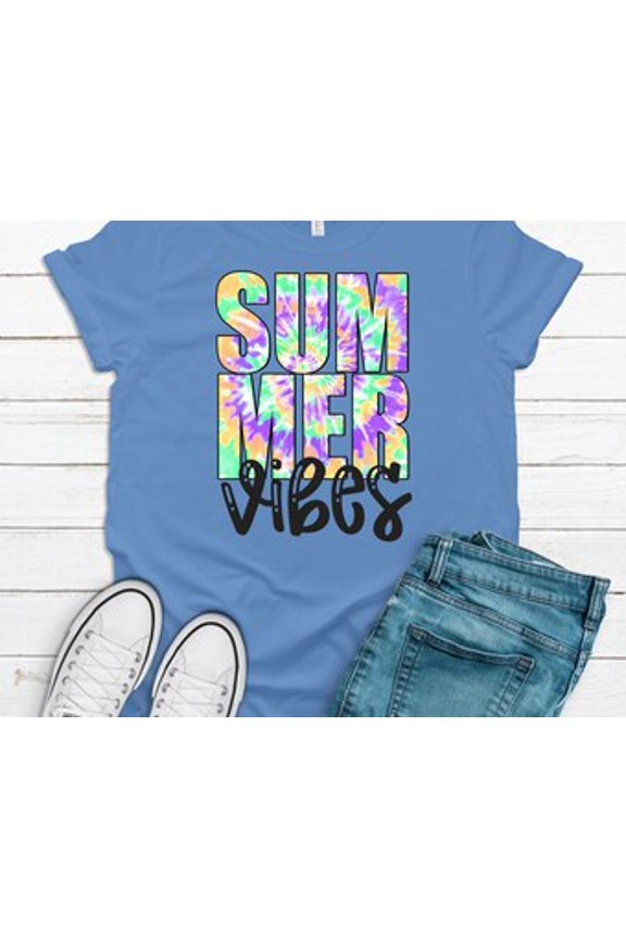 Summer Vibes, Tie Dye Summer, Summer Vacation Shirt, Unisex Tee, Plus Size Available All Size S-5XL