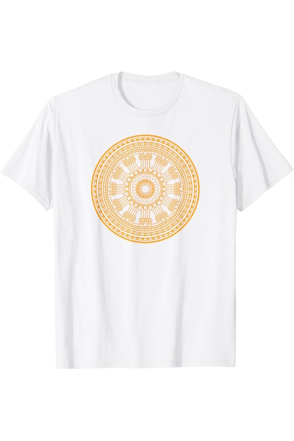 THAI BUDDHISM DHARMACHAKRA THAILAND WHEEL OF DHARMA FLAG T-Shirt All Size S-5XL