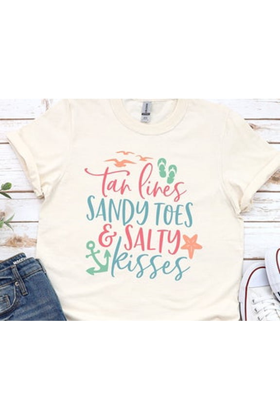 Tan Lines Sandy Toes Salty Kisses Beach Shirt, Summer Vibes T-shirt, Beach Shirt, Summer Vacation Beach Shirt