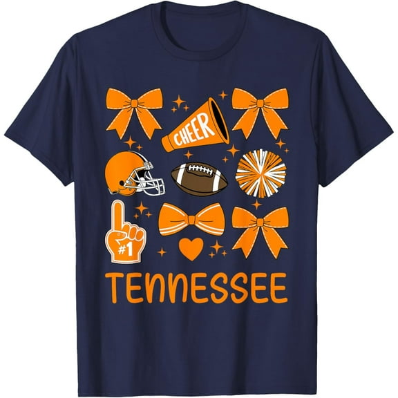 Simple Fit Tennessee Women Girls Bow Orange For Tn Lovers T-Shirt All Size S-5Xl
